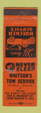 Matchbook Cover - Whitson's Tow Service Long Beach CA WEAR