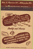 Matchbook Cover - Western Leather Co Milwaukee WI 40 Strike