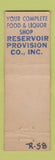 Matchbook Cover - Reservoir Provision  Liquor Store Midget