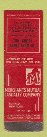 Matchbook Cover - Merchants Insurance Isham Young Liberty NY WEAR Midget