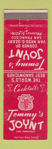 Matchbook Cover - Tommy's Joynt San Francisco CA