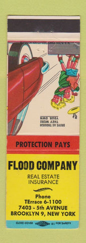 Matchbook Cover - Flood Company Insurance Real Estate Brooklyn NY