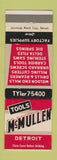 Matchbook Cover - McMullen Tools Detroit MI