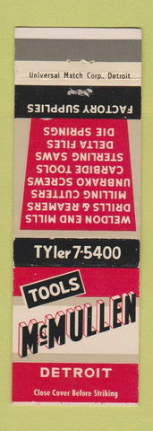 Matchbook Cover - McMullen Tools Detroit MI