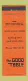 Matchbook Cover - The Good Table Restaurant Harwood Heights IL