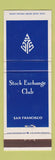 Matchbook Cover - Stock Exchange Club San Francisco CA