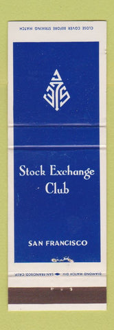 Matchbook Cover - Stock Exchange Club San Francisco CA