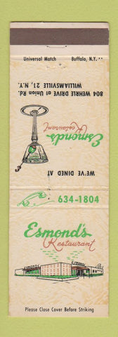 Matchbook Cover - Esmond's Restaurant Williamsville NY