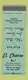 Matchbook Cover - El Charro Mexican Restaurant San Jose CA TEAL