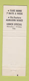 Matchbook Cover - El Charro Mexican Restaurant San Jose CA TEAL