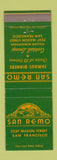 Matchbook Cover - Sam Remo Restaurant San Francisco CA