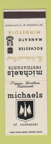 Matchbook Cover - Michaels Restaurants Rochester Mankato MN