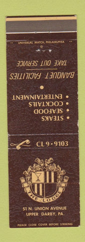 Matchbook Cover - The Lodge Upper Darby PA