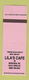 Matchbook Cover - Lila's Cafe Muscoda WI