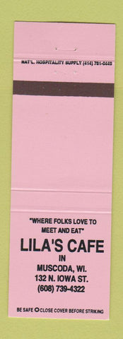 Matchbook Cover - Lila's Cafe Muscoda WI