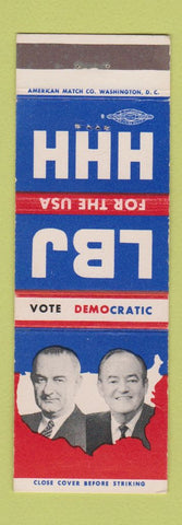 Matchbook Cover - Lyndon B Johnson Hubert Humphrey For President