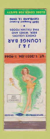 Matchbook Cover - J&J Lounge Bar Cleveland OH pinup