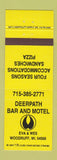 Matchbook Cover - Deerpath Bar Motel Woodruff WI