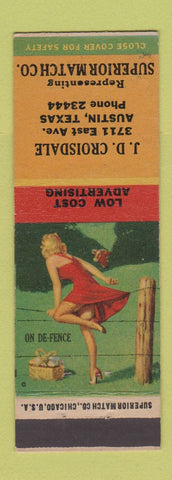 Matchbook Cover - JD Croisdale Superior Match Austin TX pinup