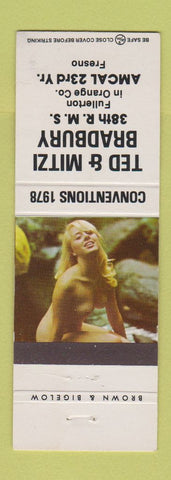 Matchbook Cover - Ted Mitzi Bradbury Match Collectors RMS Brown Bigelow pinup
