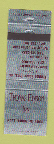 Matchbook Cover - Thomas Edison Inn Port Huron MI