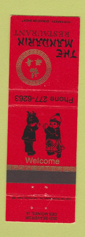 Matchbook Cover - The Mandarin Restaurant Des Moines IA