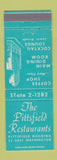 Matchbook Cover - Pittsfield Restaurants MA