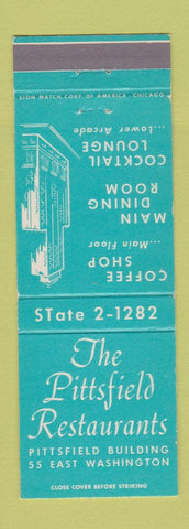 Matchbook Cover - Pittsfield Restaurants MA