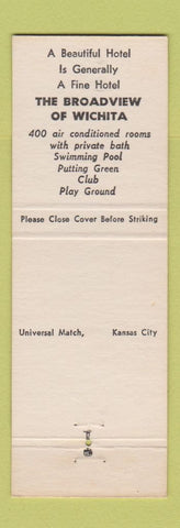 Matchbook Cover - Broadview Hotel Wichita KS