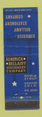 Matchbook Cover - Kendrick Bellamy Stationery Denver Colorado