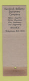 Matchbook Cover - Kendrick Bellamy Stationery Denver Colorado