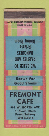 Matchbook Cover - Fremont Cafe Steaks WEAR