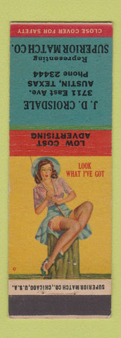 Matchbook Cover - JD Croisdale Superior Match Austin TX pinup