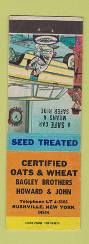 Matchbook Cover - Certified Oats Wheat Seeds Rushville NY