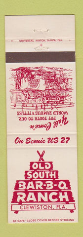Matchbook Cover - Old South BBQ Ranch Clewiston FL