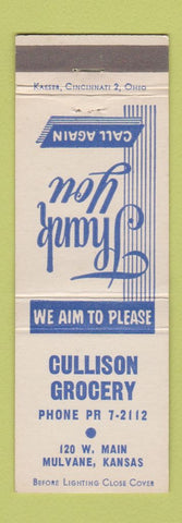 Matchbook Cover - Cullison Grocery Mulvane KS