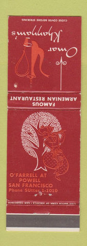 Matchbook Cover - Omar Khayyam's San Francisco CA WEAR