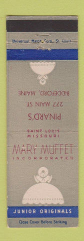 Matchbook Cover - Mary Muffet Girl's Clothes Pinard's Biddeford ME