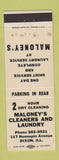 Matchbook Cover - Maloney's Laundry Dry Cleaners Dixon IL WEAR