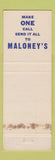 Matchbook Cover - Maloney's Laundry Dry Cleaners Dixon IL WEAR