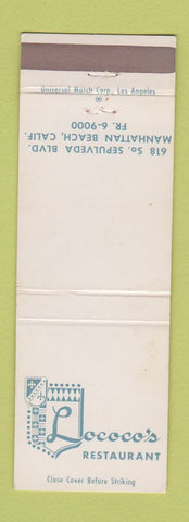 Matchbook Cover - Lococo's Restaurant Manhattan Beach CA