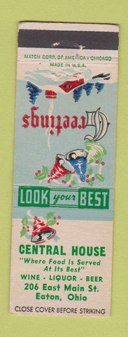 Matchbook Cover - Central House Eaton OH Christmas