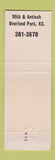 Matchbook Cover - Valley Inn Overland Park KS restaurant