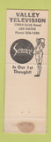 Matchbook Cover - Valley TV Los Gatos CA