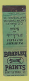 Matchbook Cover - Bradley Paints Brattleboro VT WEAR