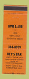 Matchbook Cover - Bey's Bar Marshfield WI