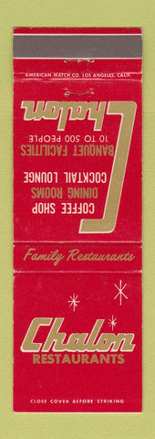 Matchbook Cover - Chalon Restaurant Los Angeles Pasadena CA RED WEAR
