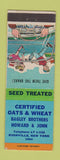 Matchbook Cover - Certified Oats Wheat Seeds Rushville NY