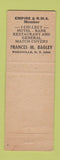Matchbook Cover - Certified Oats Wheat Seeds Rushville NY