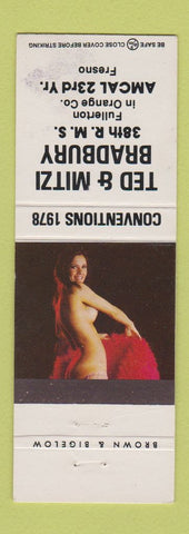 Matchbook Cover - Ted Mitzi Bradbury Match Collectors RMS Brown Bigelow pinup